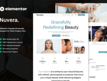 Nuvera - Kit Template Elementor para Clínica de Cirurgia Plástica