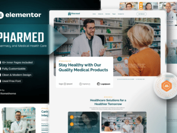 Pharmed - Kit de modelos Elementor para farmácia e assistência médica