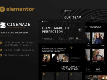 Cinemaze - Kit de Templates Elementor para Produção de Filmes e Vídeos