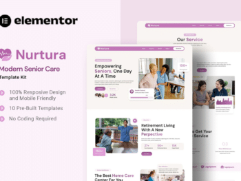 Nurtura - Kit de modelos Modern Senior Care Elementor