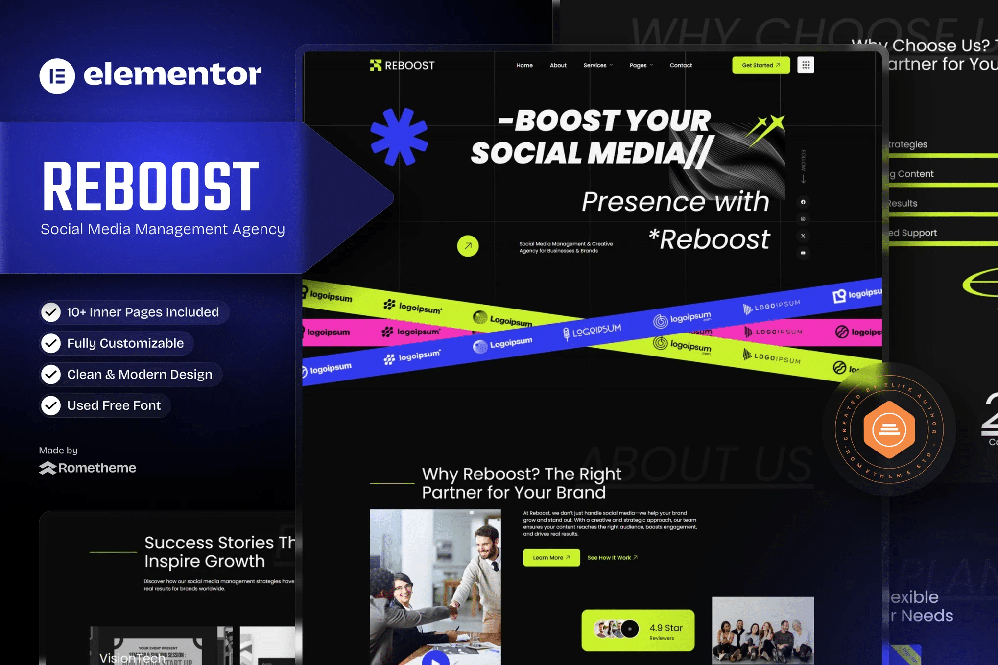 Reboost – Kit de Modelos Elementor para Agência de Marketing Digital