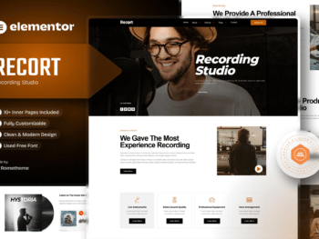 Record - Template Kit Elementor do estúdio de gravação