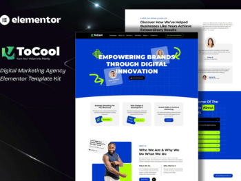Tocool - Kit de Modelos Elementor para Agência de Marketing Digital