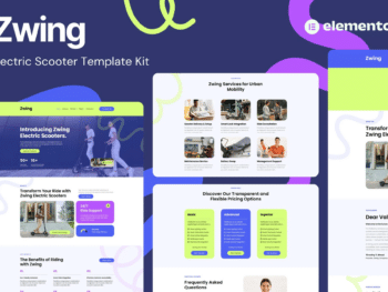 Zwing - Kits de Templates Elementor para sites de scooters elétricos