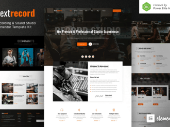 Nextrecord - Template Kit Elementor de estúdio de gravação e som