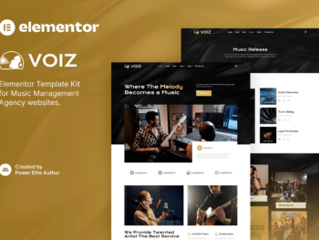 Voiz - Template Kit Elementor para agência de gerenciamento de música