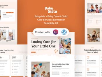 Babysista - Kit de modelos Elementor para serviços de cuidados com bebês e cuidados infantis