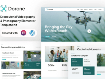 Dorone - Kit de Templates Elementor para Videografia Aérea e Fotografia com Drone