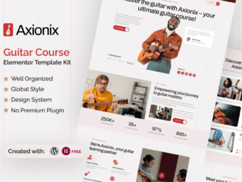 Axionix - Kit de modelos Elementor para cursos de guitarra