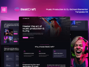 Beatcraft - Kit de modelos para produção musical e DJ School Elementor
