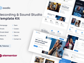 Exodio - Kit de modelos Elementor para estúdio de gravação e som