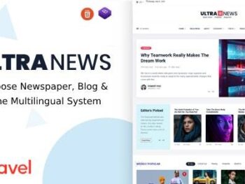 UltraNews - Sistema multilíngue para jornal e blog em Laravel com suporte para escrita por IA e gerador de conteúdo.