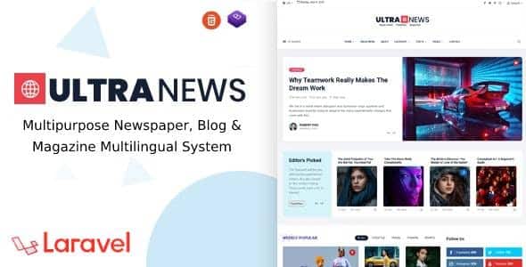 UltraNews – Sistema multilíngue para jornal e blog em Laravel com suporte para escrita por IA e gerador de conteúdo.