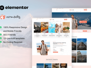 Nomadiq - Kit de Templates Elementor Pro para blogs e revistas de viagens