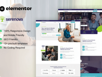 Serenova - Kit de Templates Elementor Pro para Psicologia e Saúde Mental