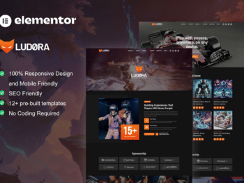 Ludora - Kit de Templates Pro para Desenvolvedores de Jogos e Estúdio Elementor