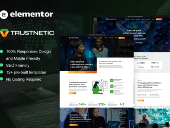 Trustnetic - Kit de modelos Elementor Pro de serviços de segurança cibernética