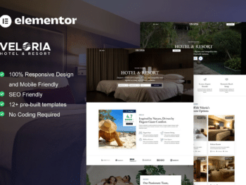 Veloria - Kit de modelos Elementor Pro para hotéis e resorts