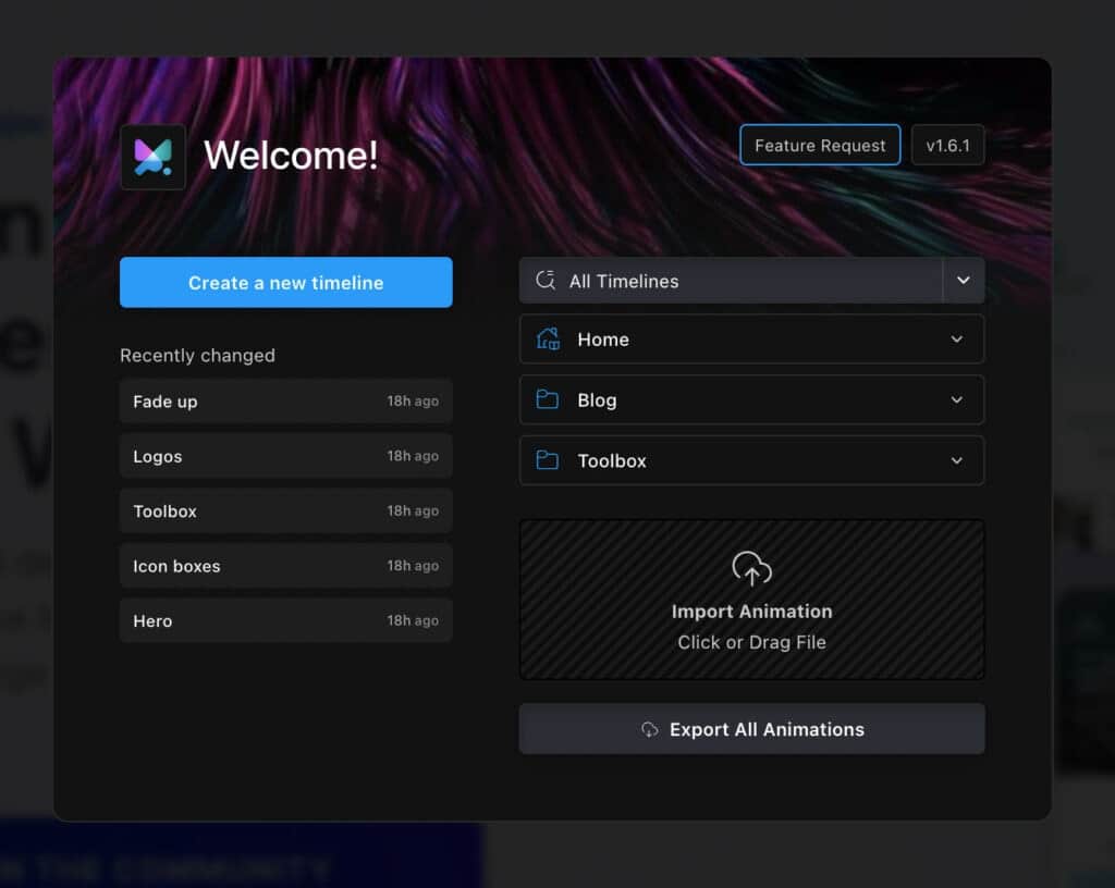 Motion.Page - Uma GUI totalmente visual para design de animações na web