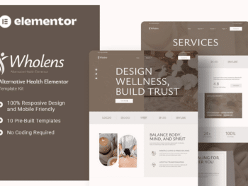 Wholens - Kit de modelos Alternative Health Elementor