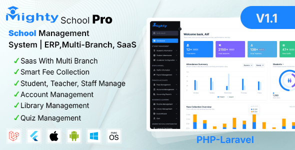 Mighty School Pro – Sistema de Gestão Escolar (ERP, Multi-Filial, SaaS)