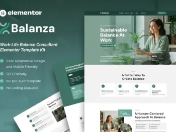 Balanza — Kit de modelos Elementor para consultores de equilíbrio entre trabalho e vida pessoal