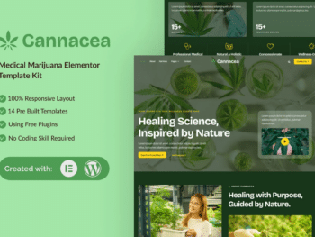 Cannacea - Kit de Templates Elementor de maconha medicinal