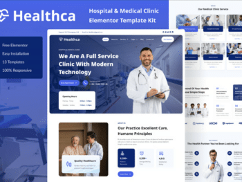 Healthca - Kit de modelos Elementor para hospitais e clínicas médicas