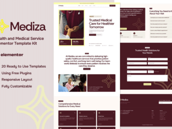 Mediza - Kit de modelos Elementor para medicina e saúde