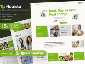 Nutrista - Kit de modelos Elementor para nutricionistas e nutricionistas