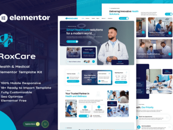 RoxCare - Kit de Templates Elementor para Saúde e Medicina
