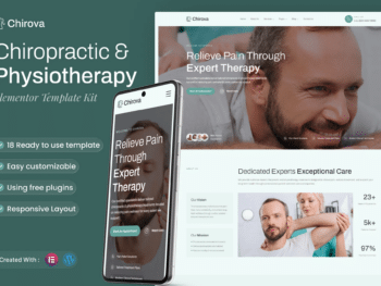 Chirova - Kit de modelos Elementor de Quiropraxia e Fisioterapia