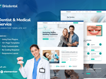 Brisdental - Kit de modelos Elementor para dentistas e serviços médicos