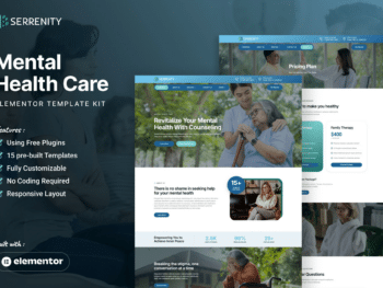 Serrenity - Kit de modelos Elementor para cuidados de saúde mental