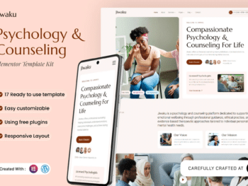 Jiwaku - Kit de Templates Elementor de Psicologia e Aconselhamento