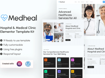Medheal - Kit de modelos Elementor para hospitais e clínicas médicas