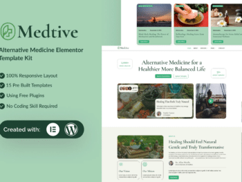 Medtive - Kit de Templates Elementor de Medicina Alternativa