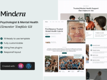 Mindera - Kit de Templates Elementor para psicólogos e saúde mental