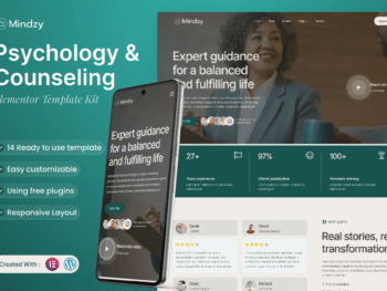 Mindzy - Kit de Templates Elementor de Psicologia e Aconselhamento