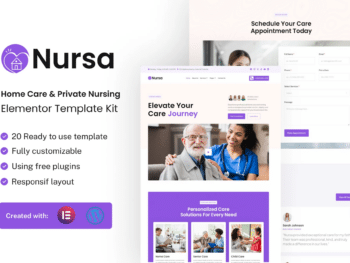 Nursa - Kit Template Kit Elementor de Serviços de Enfermagem Domiciliar e Serviços Privados de Enfermagem