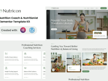Nutricon - Kit de Modelos Elementor para Treinador de Nutrição e Nutricionista