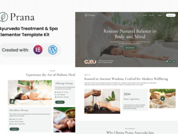 Prana - Kit de Templates Elementor para Tratamento Ayurveda e Spa