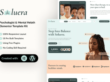 Soluera - Kit de Templates Elementor para psicólogos e saúde mental