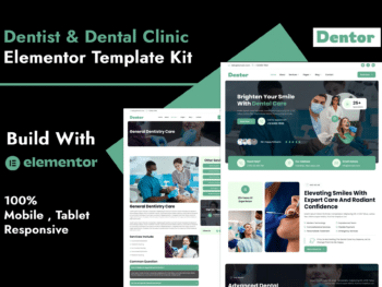 Dentor - Kit de modelos Elementor para dentistas e cuidados dentários