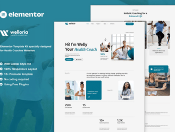 Welloria - Kit de modelos Elementor para treinadores de saúde