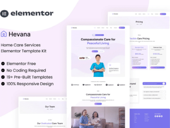 Hevana - Kit de modelos Elementor para serviços de atendimento domiciliar