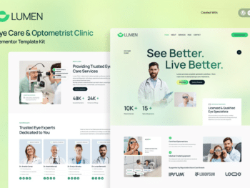 Lumen - Kit de modelos Elementor para clínica oftalmológica e optometrista