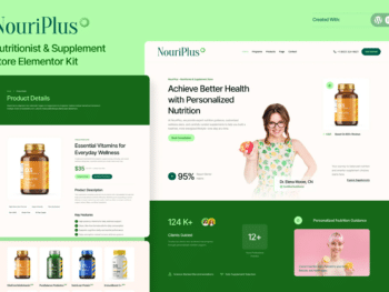 NouriPlus — Kit Elementor para nutricionistas e lojas de suplementos