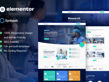 SyntaLab - Kit de Templates Elementor para Pesquisa Científica e Laboratório