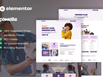 Pawelle - Kit de modelos Elementor Pro para veterinária e cuidados com animais de estimação